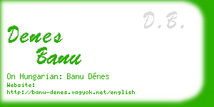 denes banu business card
